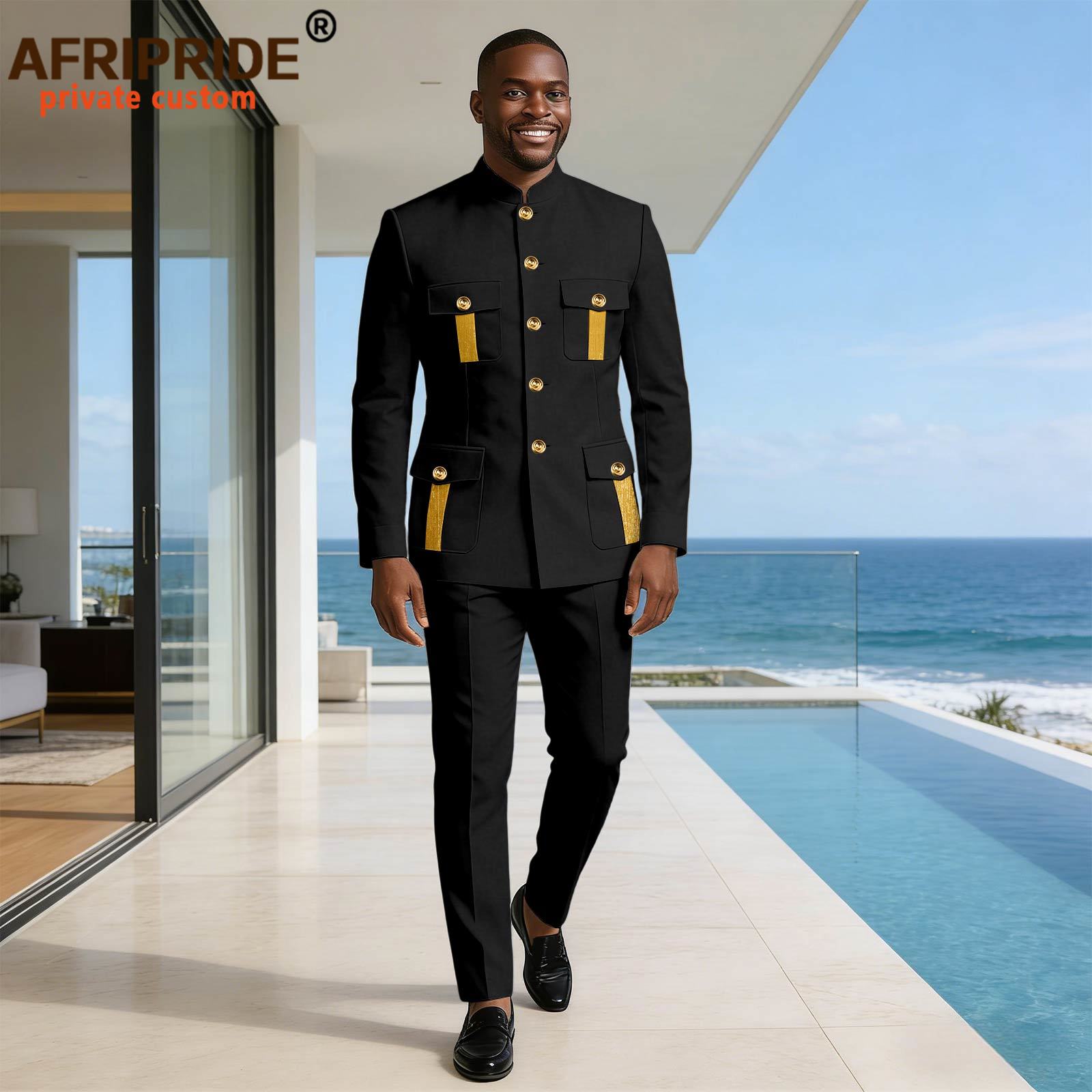 Men Formal Wear Clothes - بدلة رسمية للرجال بزر واحد وجيوب