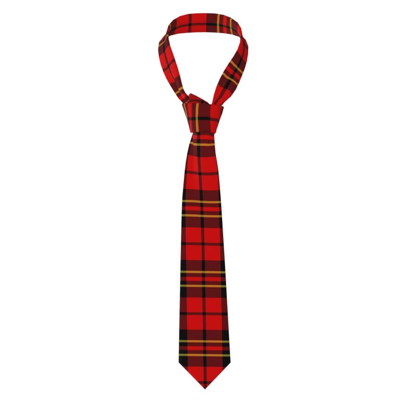 Men Formal Wear Red - ربطة عنق رجالية من الترتان الاسكتلندي،