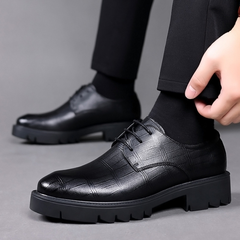 Men Formal Wear All Black - أحذية أكسفورد رجالية سوداء من الجلد