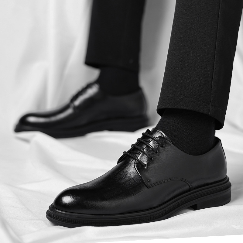 Men Formal Wear All Black - أحذية رجالية رسمية سوداء من الجلد