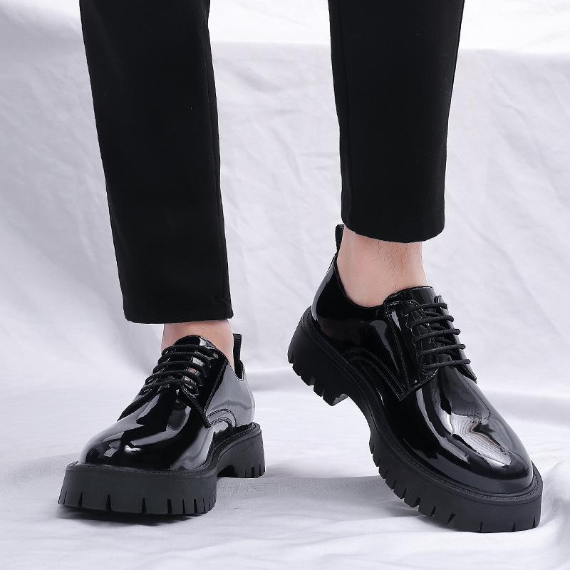Men Formal Wear All Black - أحذية رجالية سوداء من الجلد اللامع