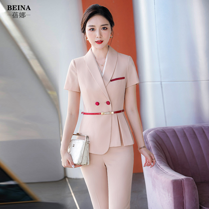 Dress Pant Flat Front - بدلة احترافية للنساء صيفية أنيقة بأكمام
