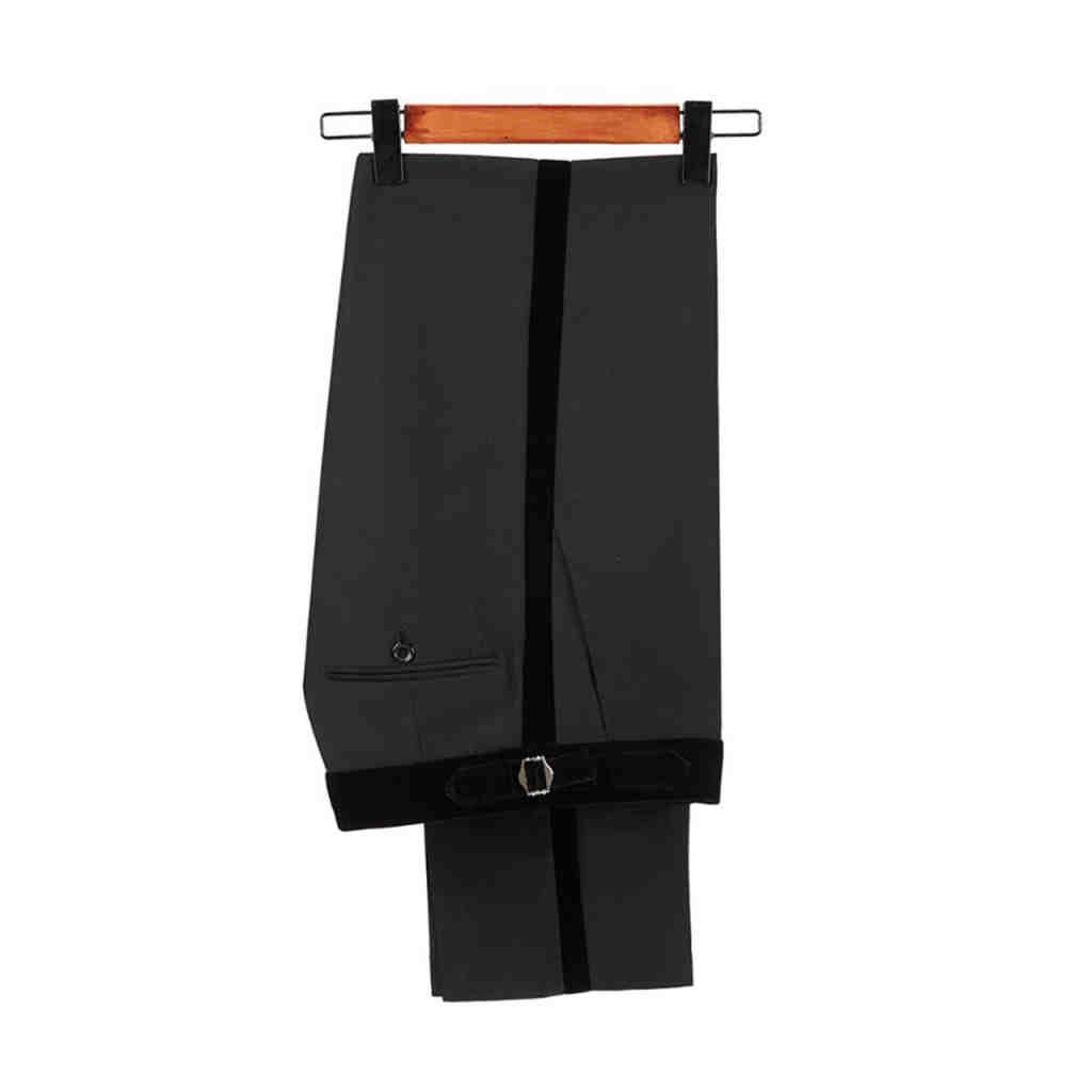 Dress Pant Flat Front - بنطلون رسمي كلاسيكي أسود للرجال بخصر