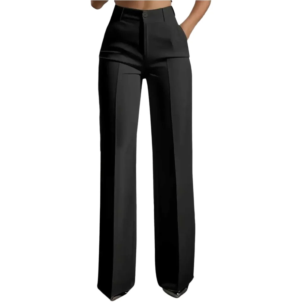 Dress Pant Flat Front - بنطلون نسائي رسمي بخصر مرتفع وساق