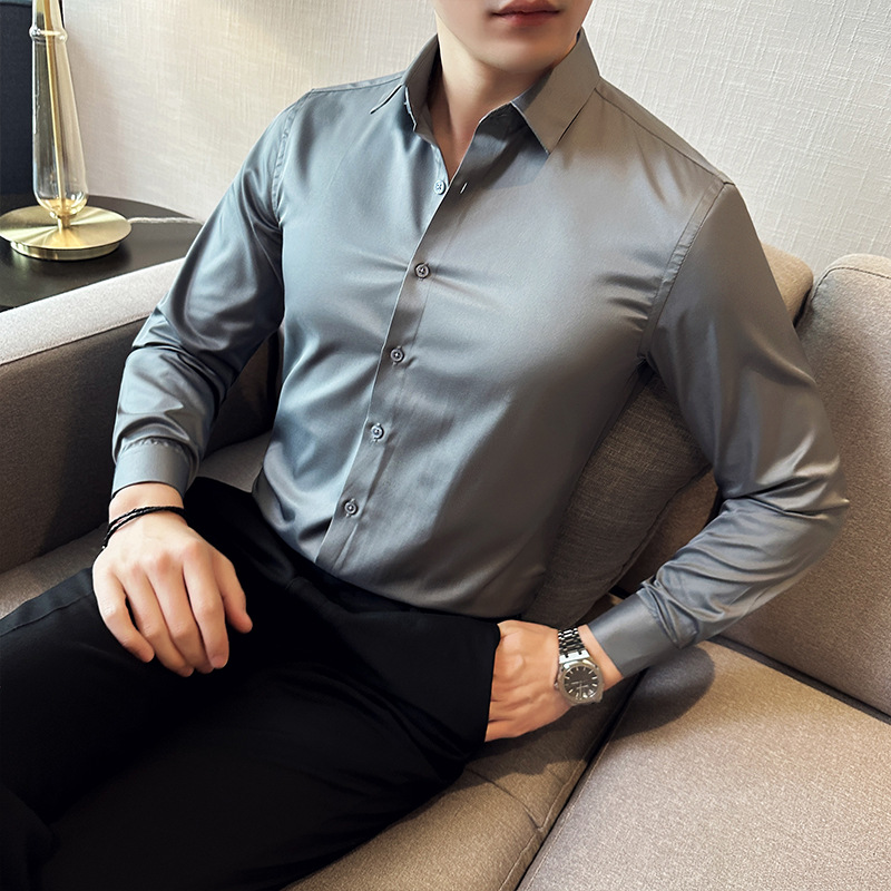 Men Formal Wear Shirts - قميص غير رسمي من الحرير غير