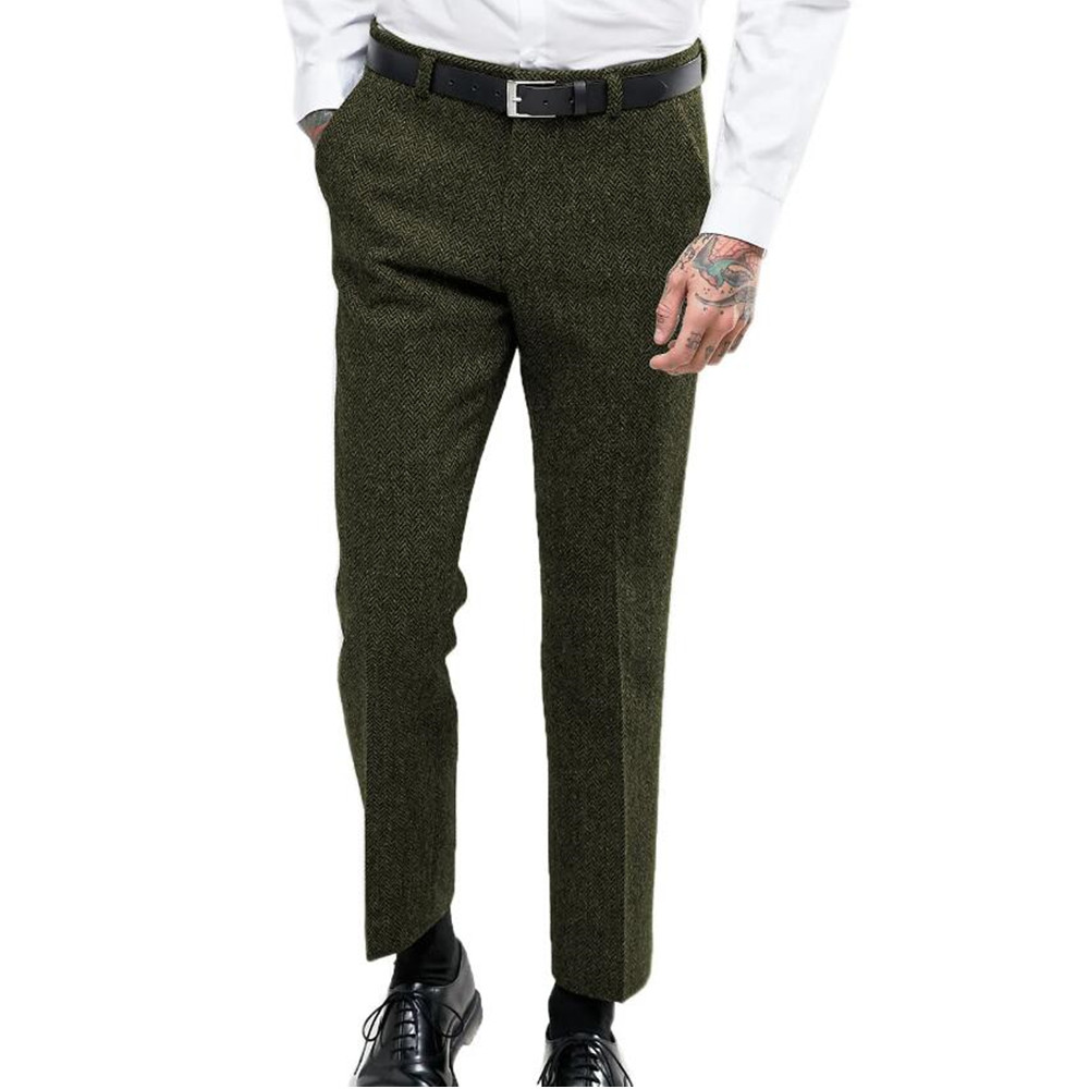 Dress Pant Flat Front - رجال الأعمال الرسمي دعوى السراويل سليم
