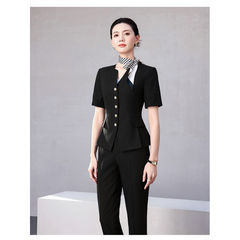 بدلة نسائية قصيرة الأكمام عالي - مراجعة Dress Pant Flat Front وسعره