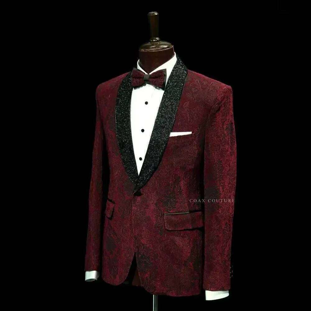 بدلة رجالية رسمية باللون الأحم - مراجعة Men Formal Wear Red وسعره
