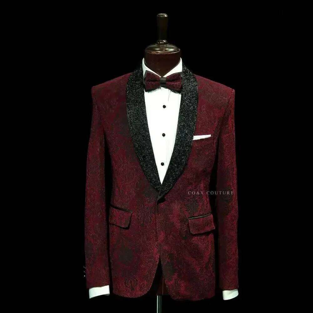 بدلة رجالية رسمية باللون الأحم - مراجعة Men Formal Wear Red وسعره