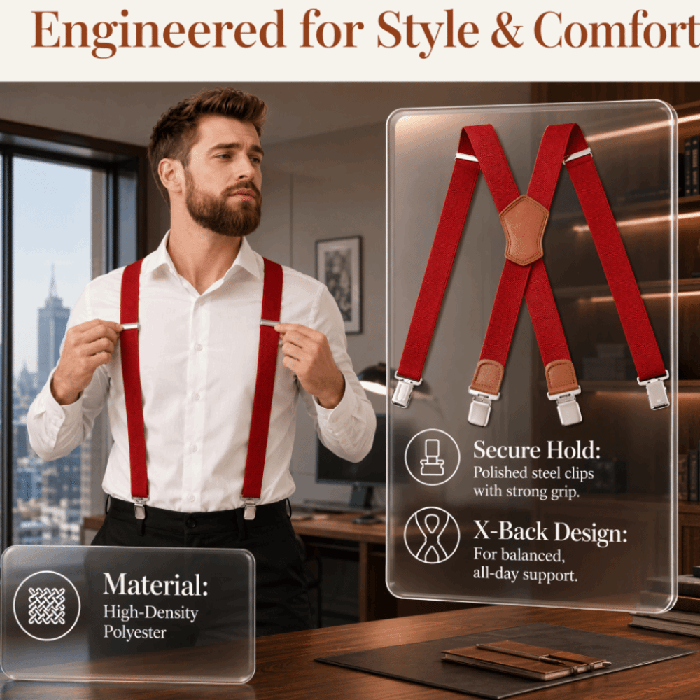 حمالات بنطلونات مرنة شديدة الت - مراجعة Suspender Clip Formal وسعره