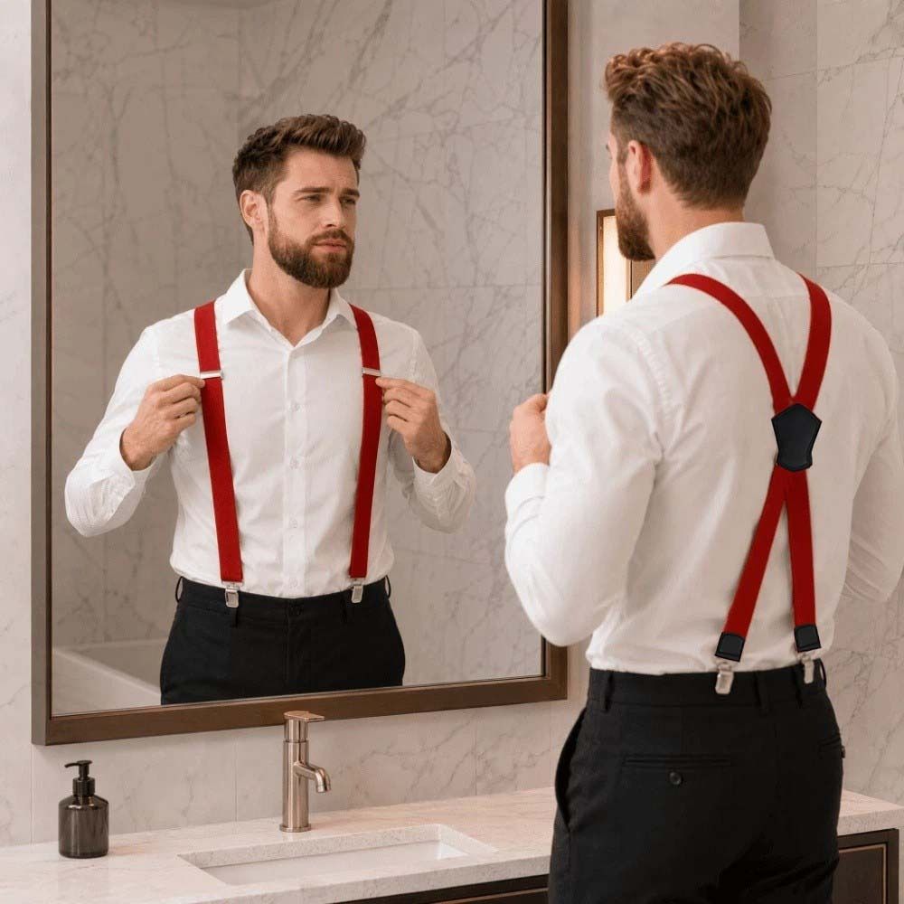 حمالات بنطلونات مرنة شديدة الت - مراجعة Suspender Clip Formal وسعره
