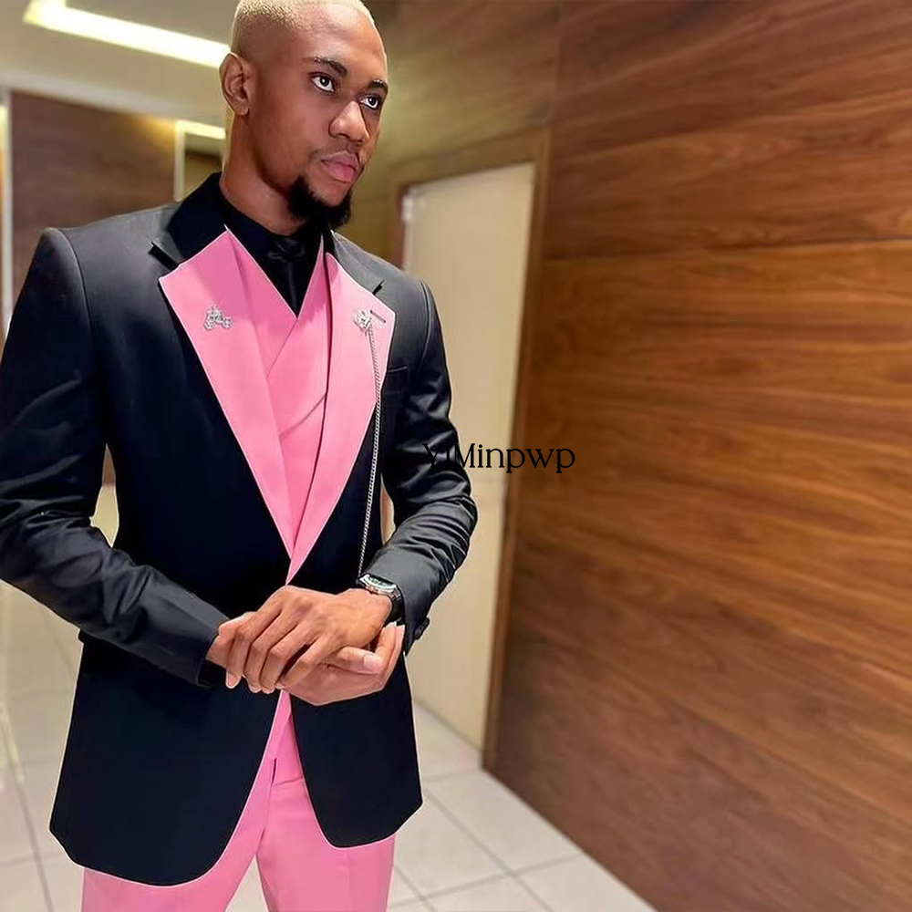 YiMinpwp بدلة رجالية وردية وسي - مراجعة Men Formal Wear Clothes وسعره