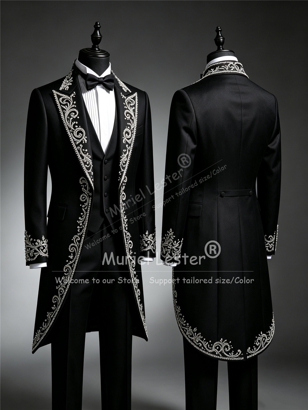 بدلة توكسيدو رجالية مزينة بالك - مراجعة Men Formal Wear Clothes وسعره