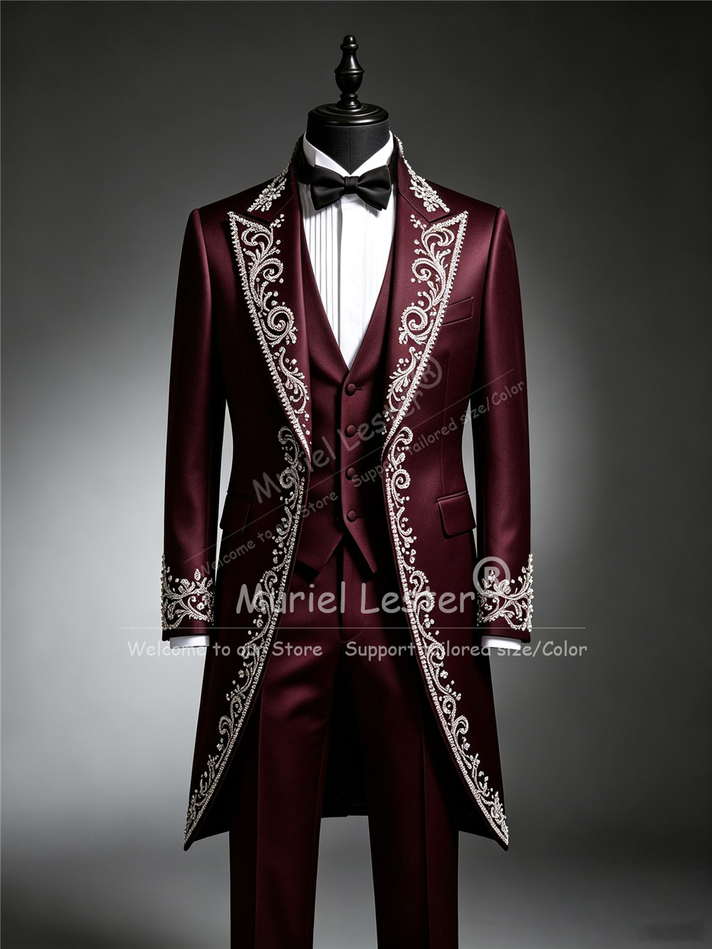 بدلة توكسيدو رجالية مزينة بالك - مراجعة Men Formal Wear Clothes وسعره