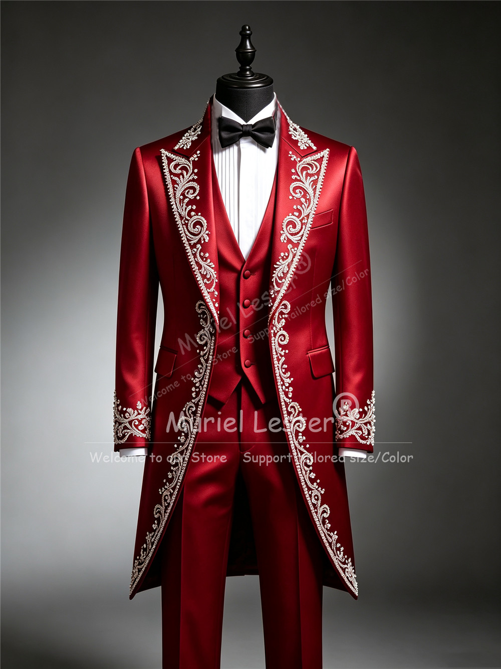 بدلة توكسيدو رجالية مزينة بالك - مراجعة Men Formal Wear Clothes وسعره