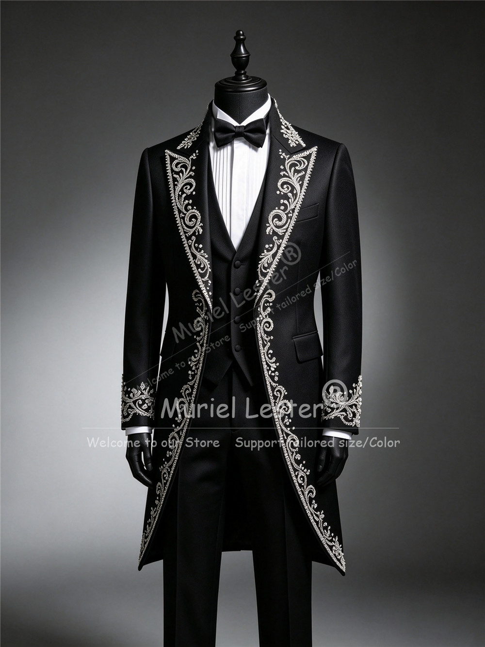 بدلة توكسيدو رجالية مزينة بالك - مراجعة Men Formal Wear Clothes وسعره