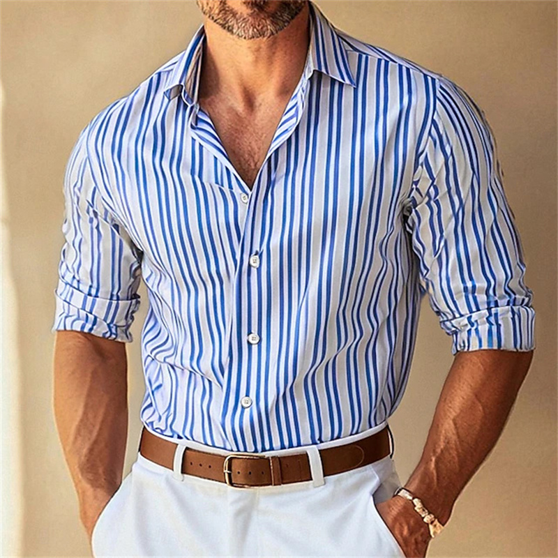 قميص رجالي رسمي بياقة مخططة وأ - مراجعة Men Formal Wear Shirts وسعره