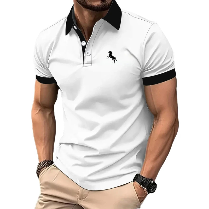قميص بولو رجالي، كم قصير، لون  - مراجعة Men Formal Wear Clothes وسعره