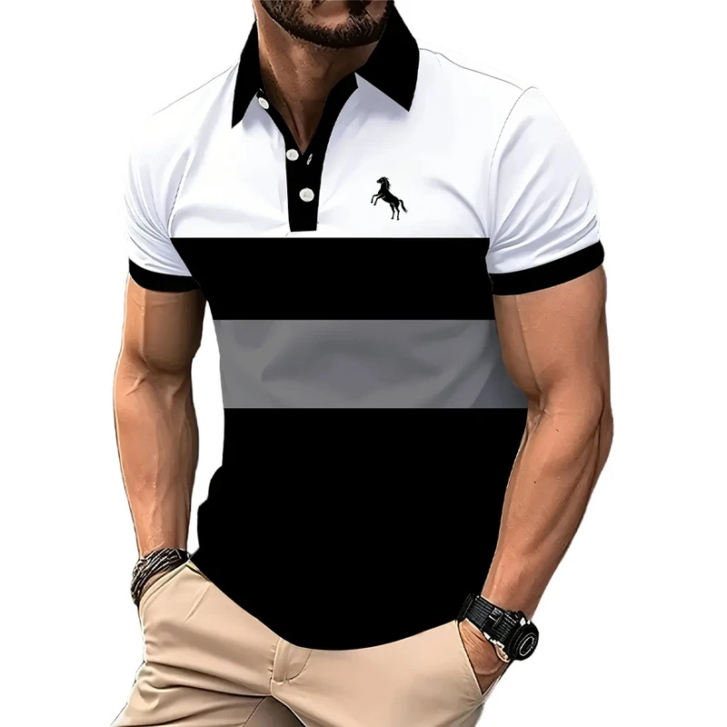 قميص بولو رجالي، كم قصير، لون  - مراجعة Men Formal Wear Clothes وسعره