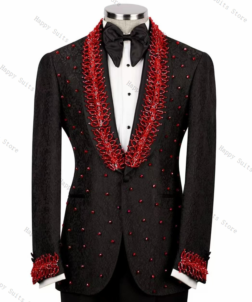 الأحمر بلورات الرجال دعوى مجمو - مراجعة Men Formal Wear Red وسعره