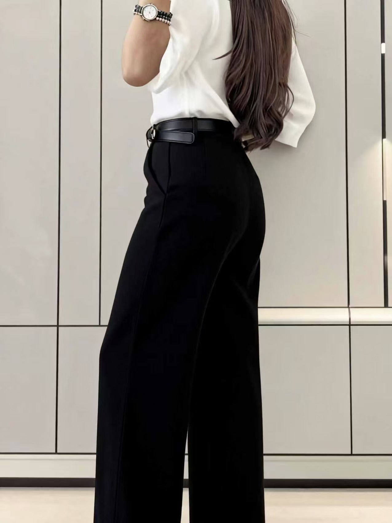 بنطلون بالازو بخصر مرتفع وثنيا - مراجعة Dress Pant Flat Front وسعره