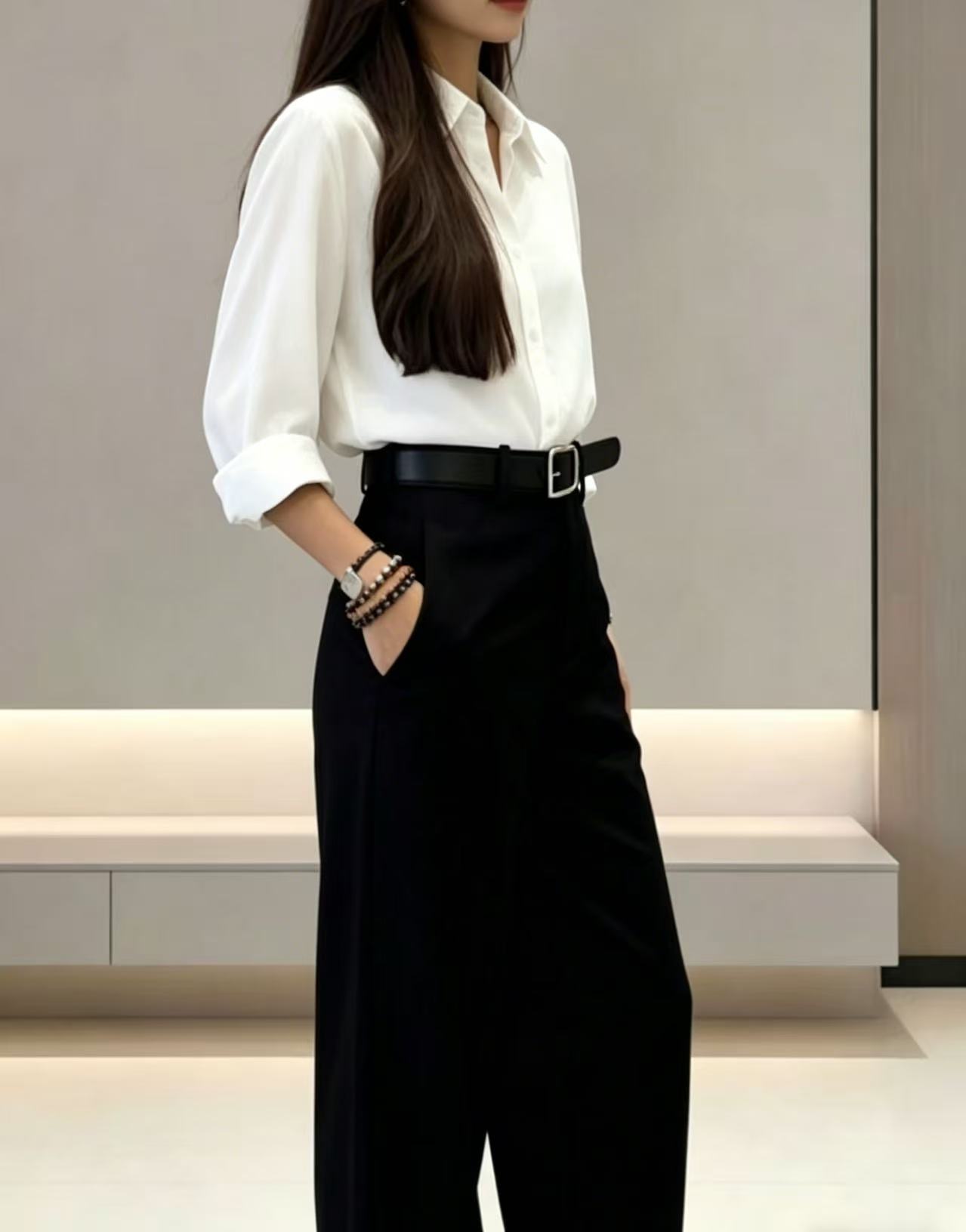 بنطلون بالازو بخصر مرتفع وثنيا - مراجعة Dress Pant Flat Front وسعره