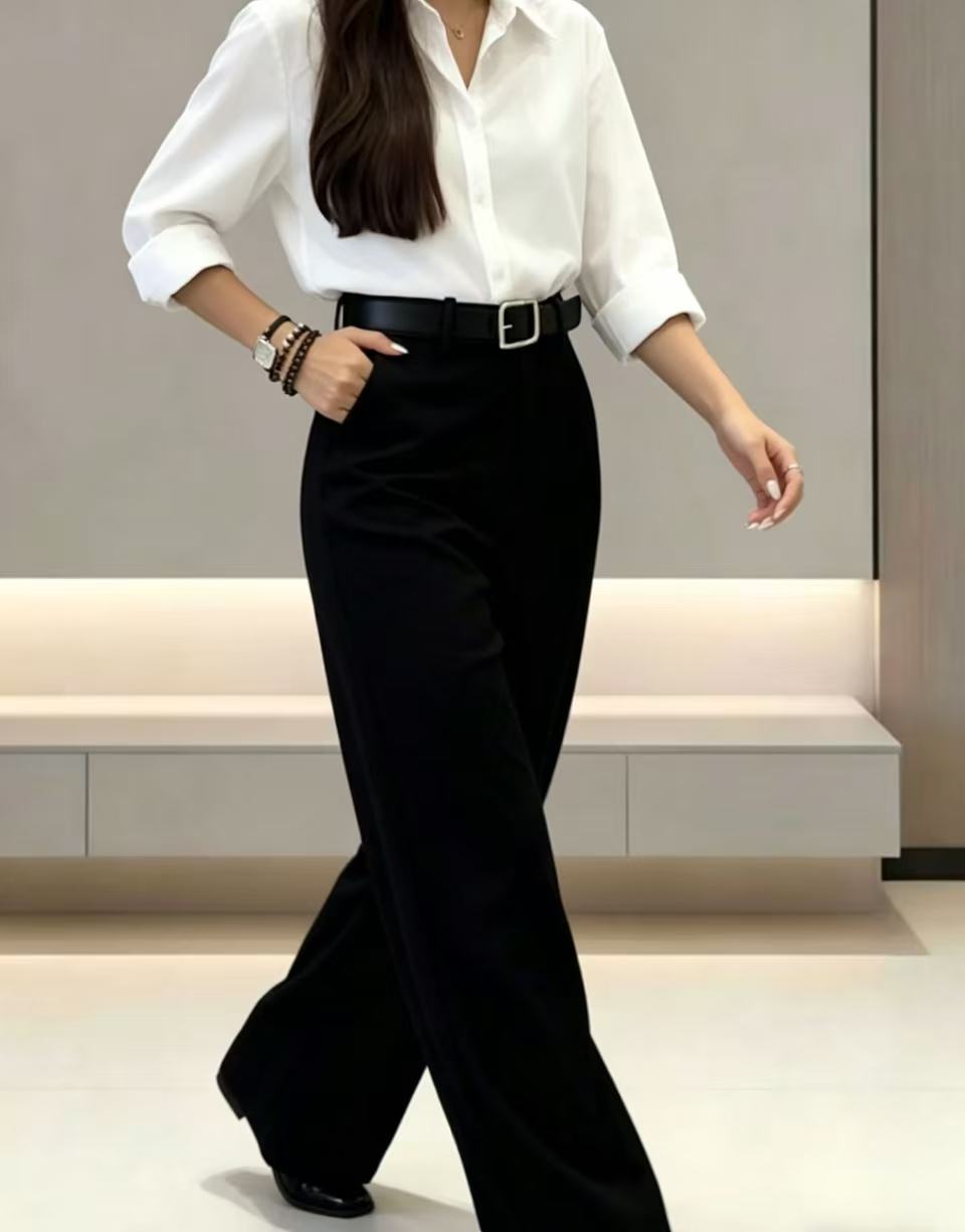 بنطلون بالازو بخصر مرتفع وثنيا - مراجعة Dress Pant Flat Front وسعره