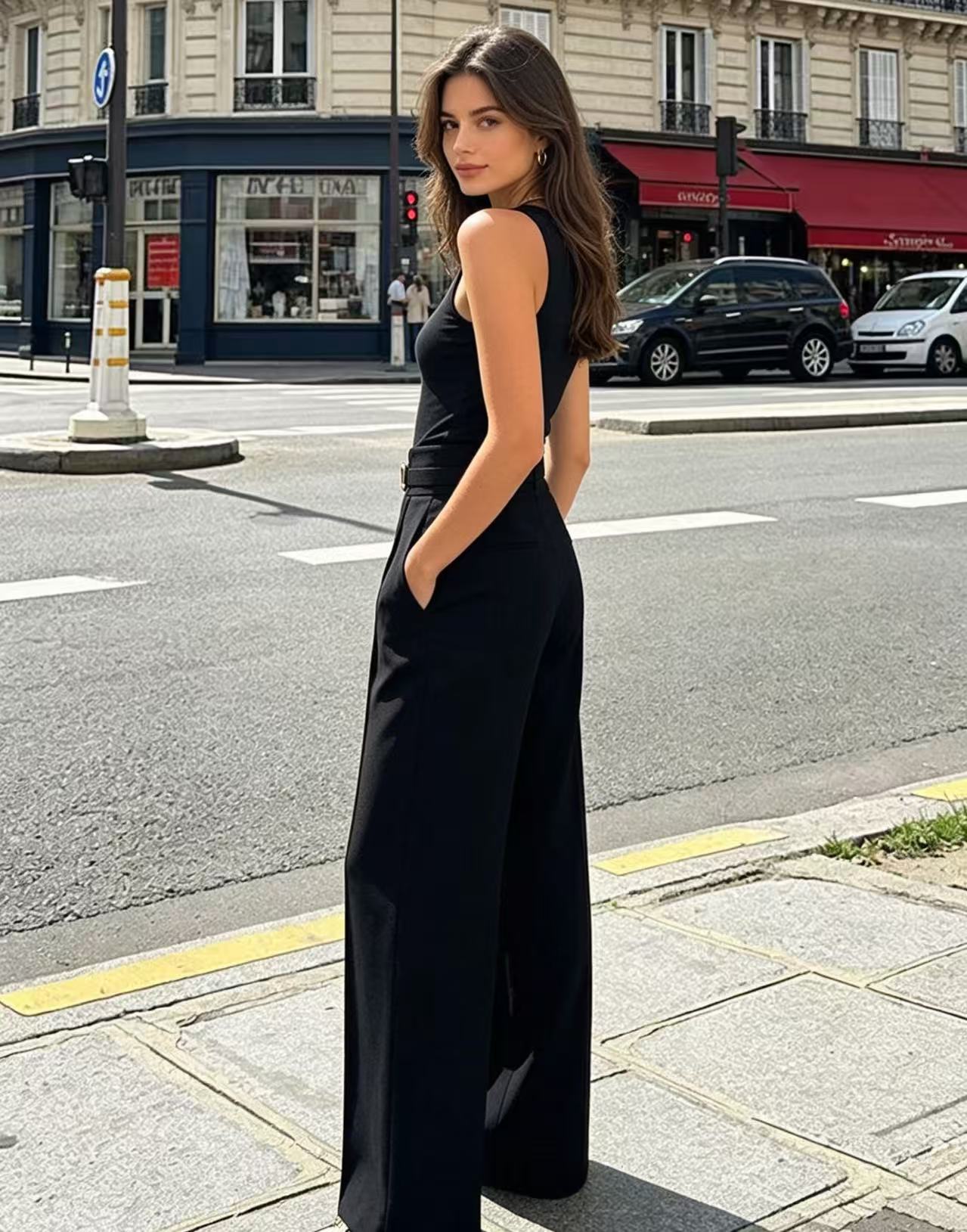 بنطلون بدلة واسع الساق بخصر مر - مراجعة Dress Pant Flat Front وسعره