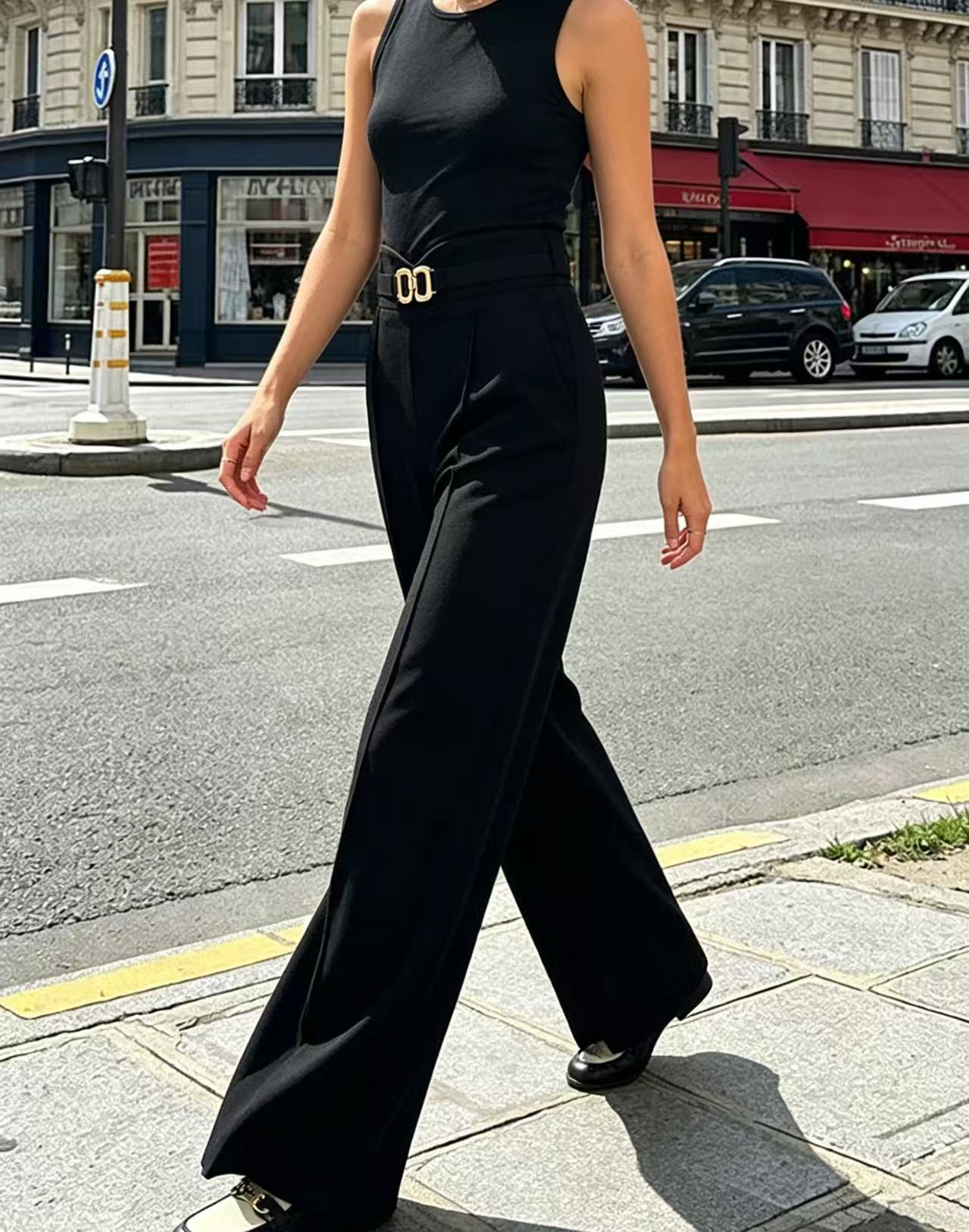 بنطلون بدلة واسع الساق بخصر مر - مراجعة Dress Pant Flat Front وسعره