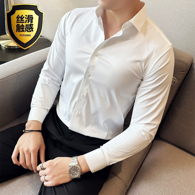 قميص غير رسمي من الحرير غير ال - مراجعة Men Formal Wear Shirts وسعره
