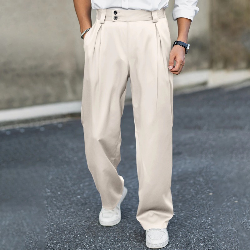 بنطلون رجالي واسع الساق بخصر م - مراجعة Dress Pant Flat Front وسعره