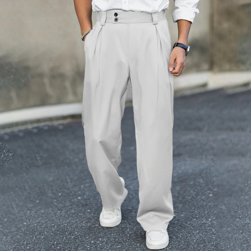 بنطلون رجالي واسع الساق بخصر م - مراجعة Dress Pant Flat Front وسعره